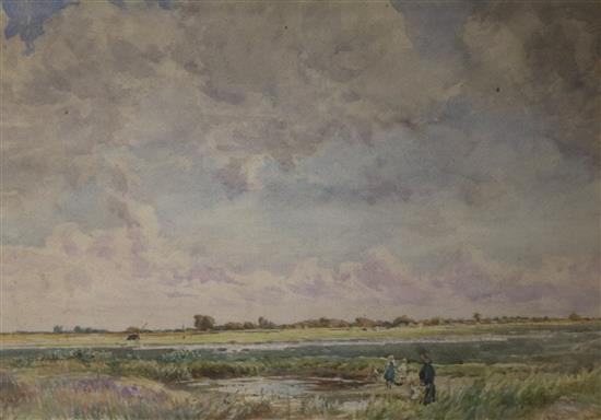 William Tatton Winter (1855-1928) Landscape with figures, circa 1855 34 x 49cm.